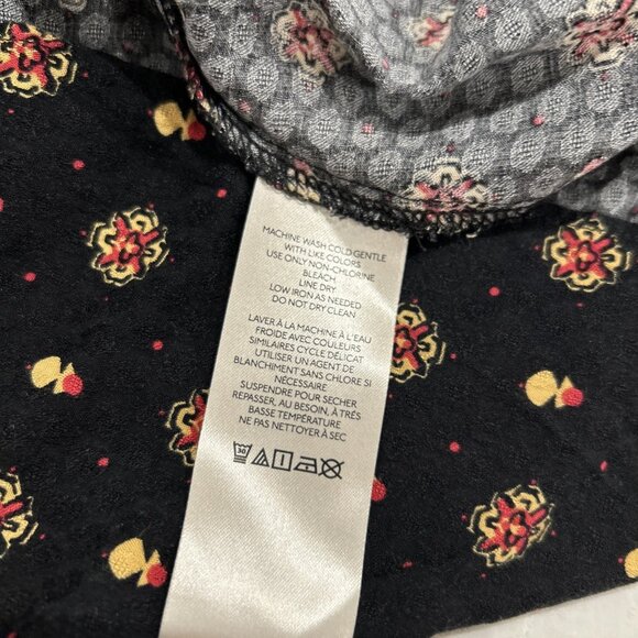 Free People All Mine Black One Shoulder Smocked Mini Dress S Floral Boho - Picture 8 of 9